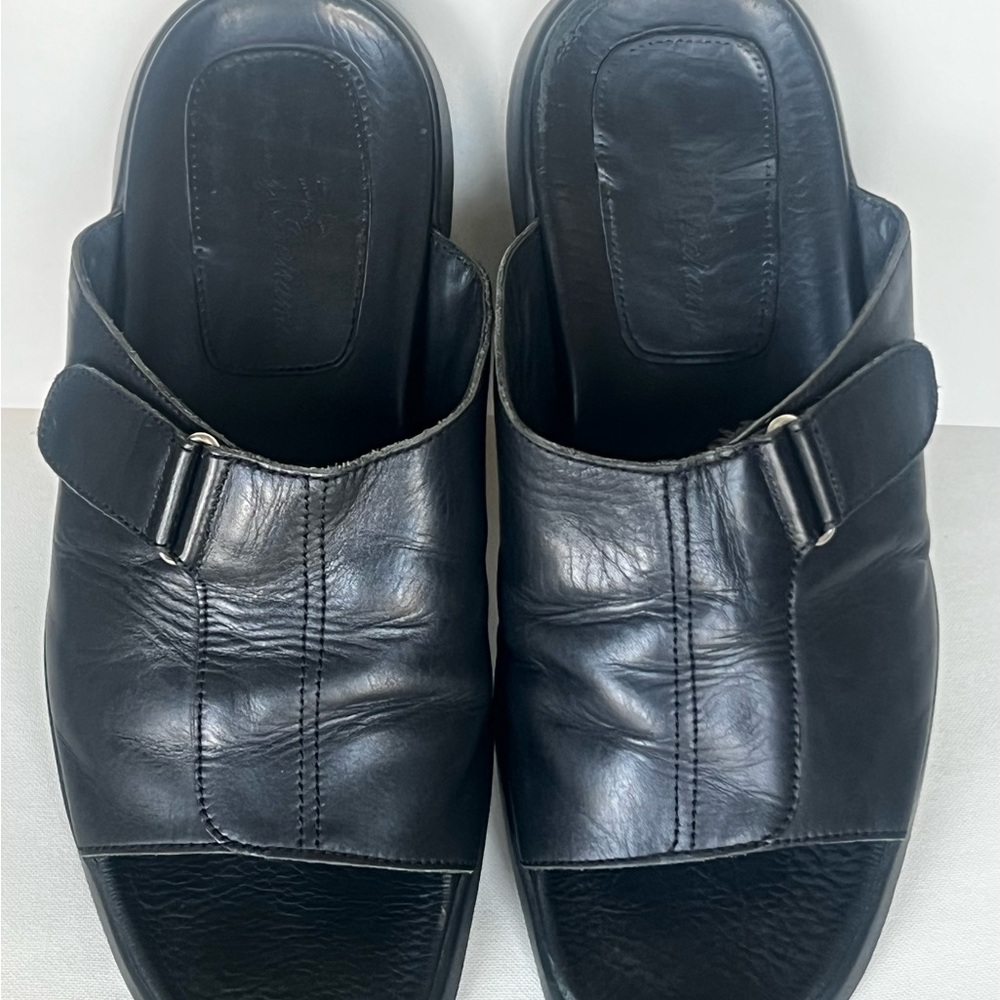 Tommy Bahama Black Leather Sandals Baja Beach Men’s